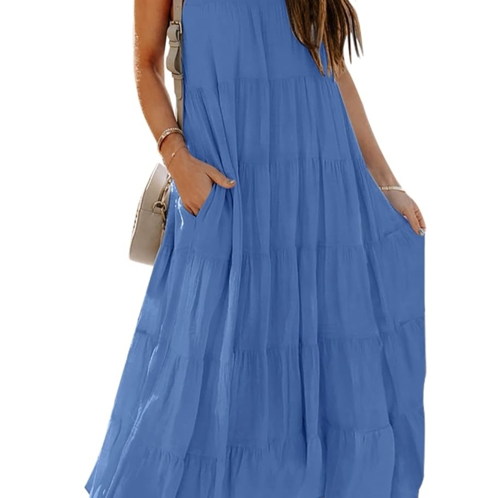 Elegant Blue Maxi Dress